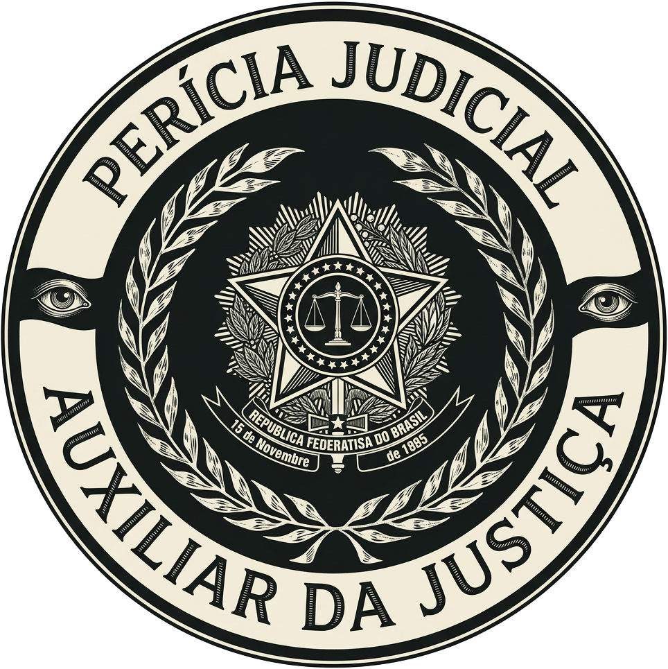 Selo oficial de Perícia Judicial — Auxiliar da Justiça
